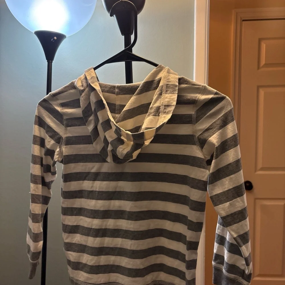 Carter's Gray and White Striped Hoodie